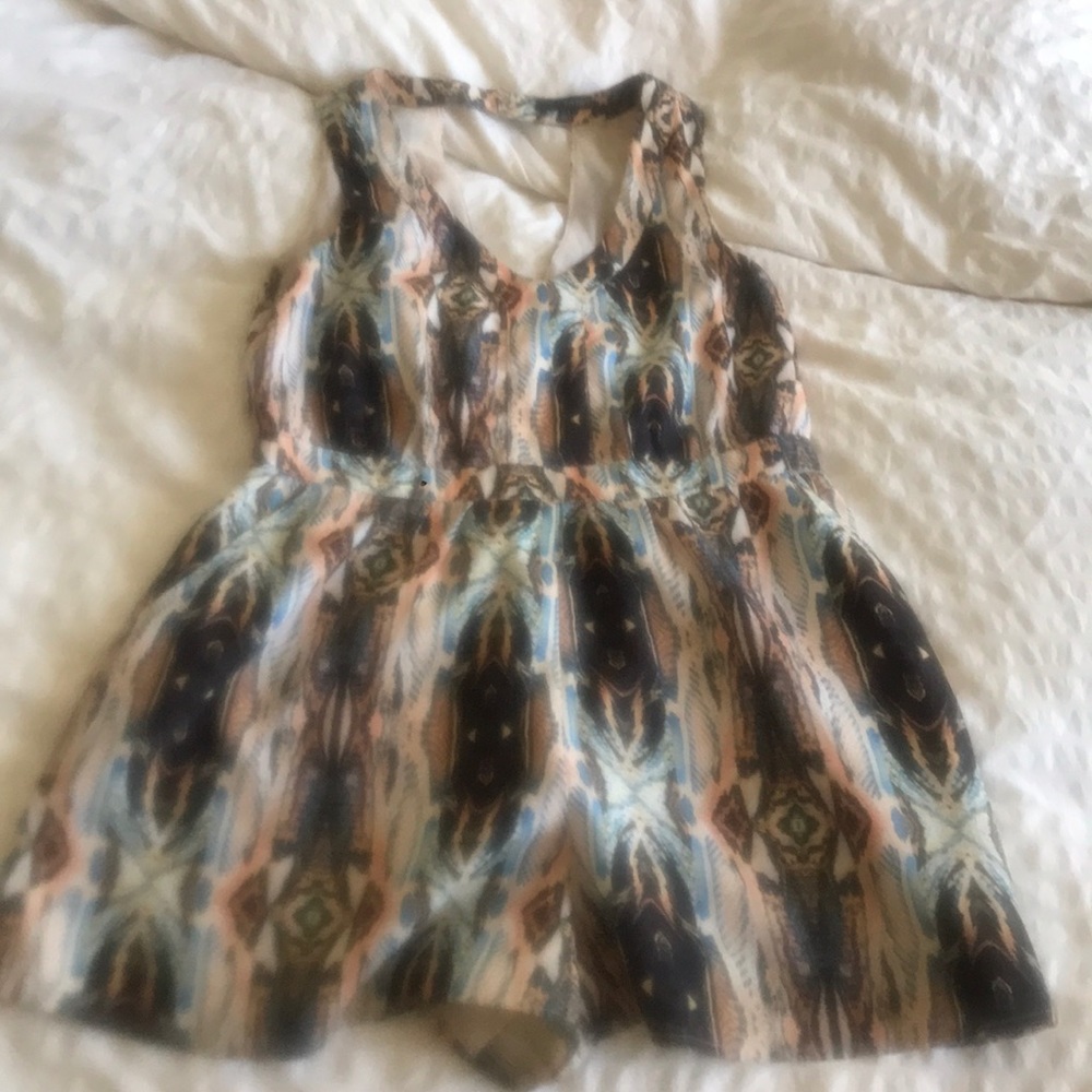 Multi-Colored Racer Back Romper